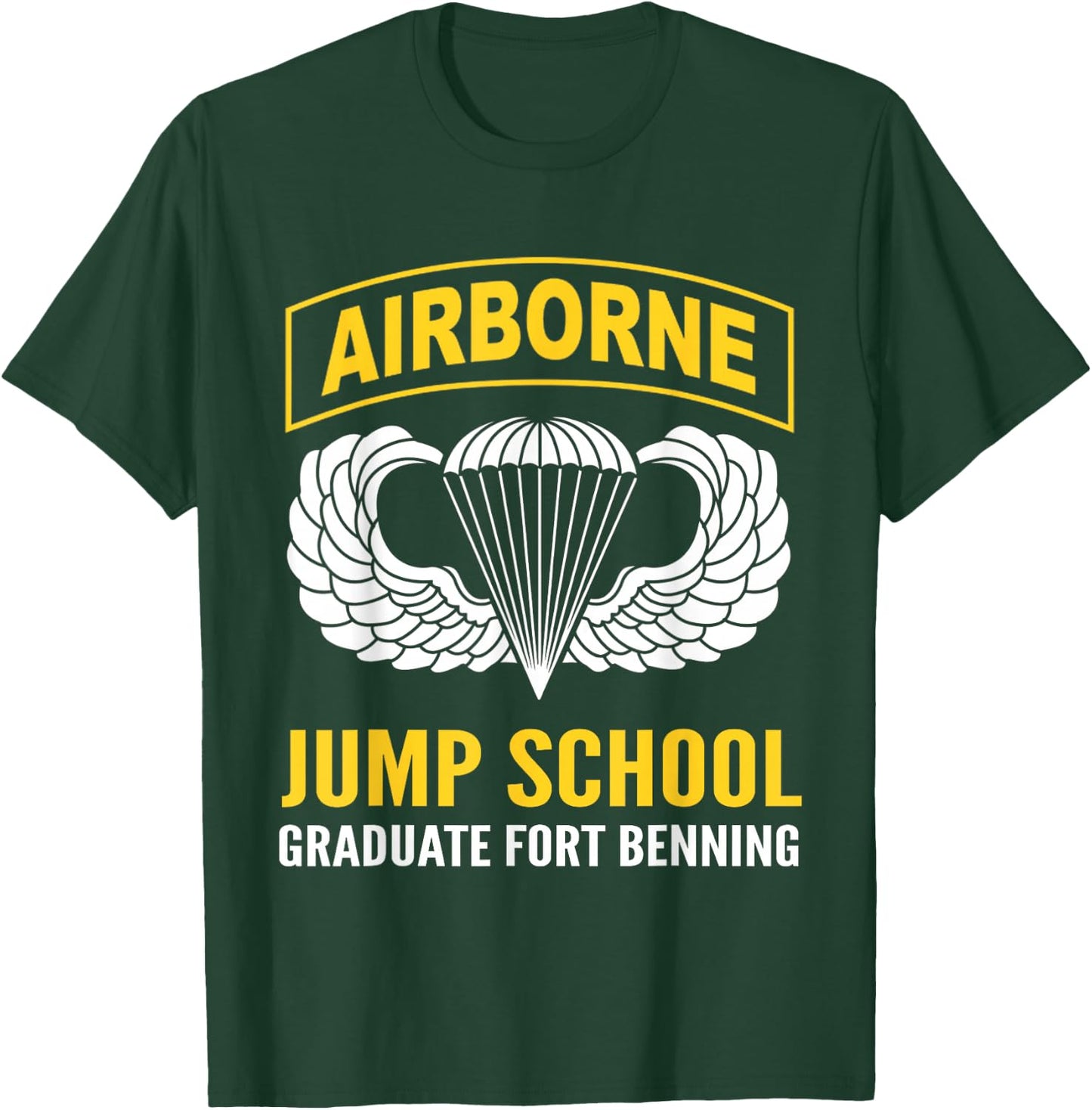 Airborne Jump School Graduate Fort Benning US Veteran T-Shirt - T-Shirt | Forest