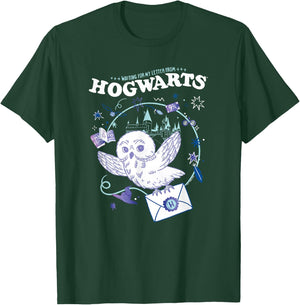 Harry Potter Deathly Hallows 2 Hogwarts Owl Messenger T-Shirt - T-Shirt | Forest