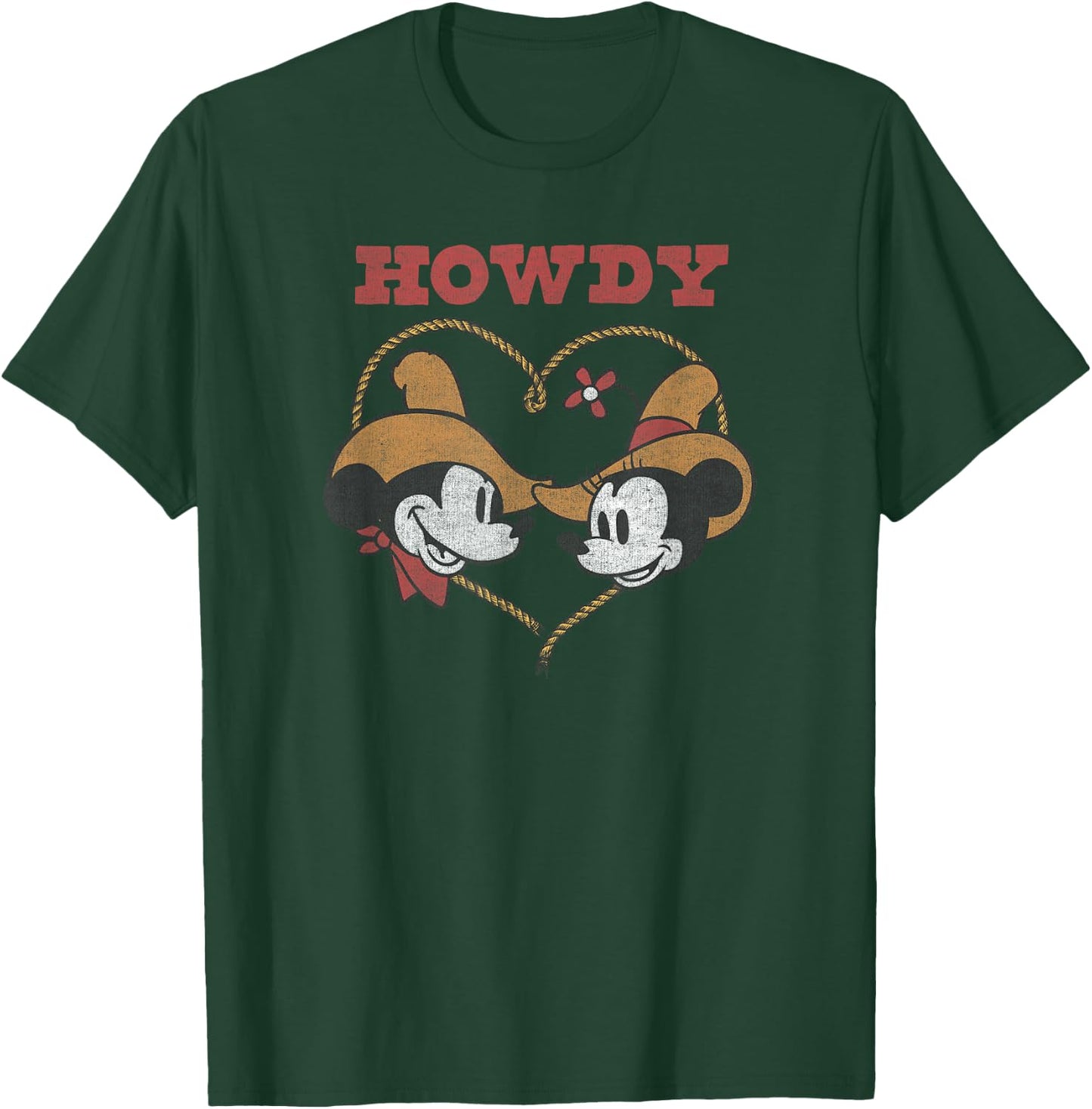 Disney Mickey Classic Mickey and Minnie Howdy Heart T-Shirt - T-Shirt | Forest