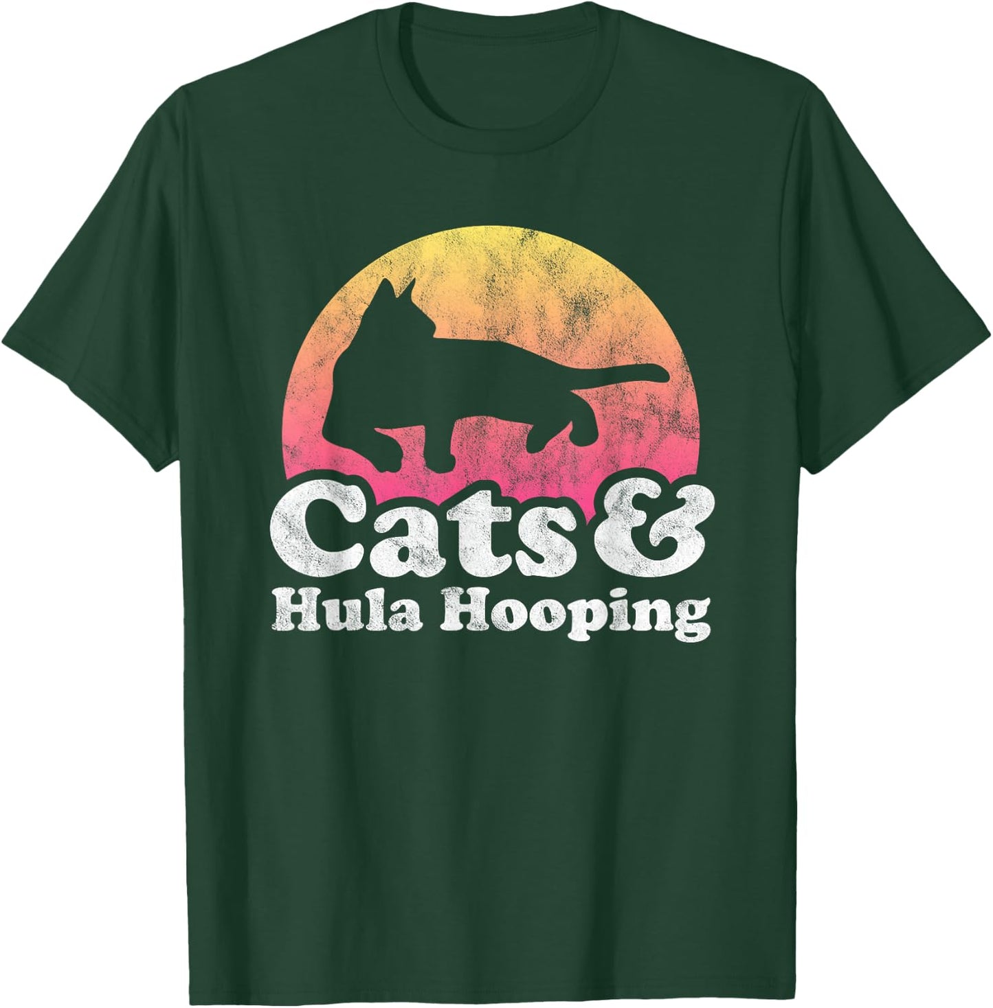 Cats and Hula Hooping Men's or Women's Cat and Hula Hoop T-Shirt - T-Shirt | Forest