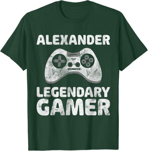 Personalized Legendary Gamer Shirt Alexander Name Gamer T-Shirt - T-Shirt | Forest