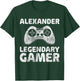 Personalized Legendary Gamer Shirt Alexander Name Gamer T-Shirt - T-Shirt | Forest