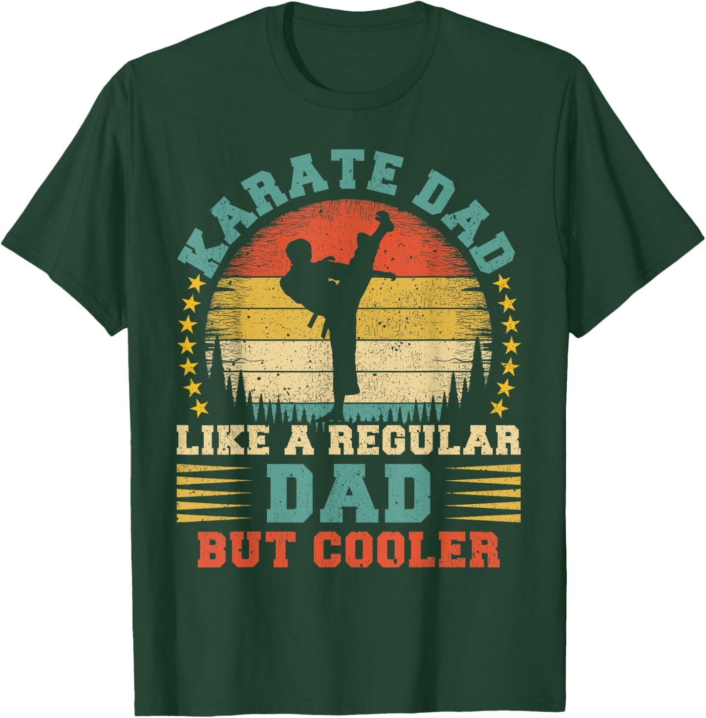 Vintage Karate Dad Like A Regular Dad Karate Father's Day T-Shirt - T-Shirt | Forest