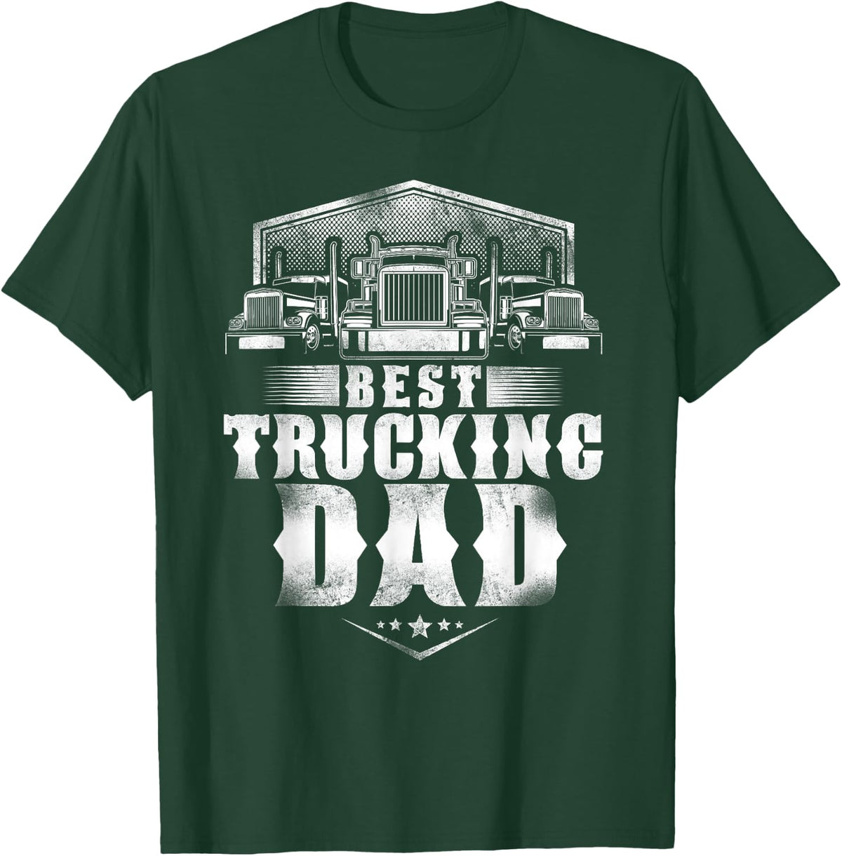 Trucker Truck Driver Dad Father Vintage Best Trucking Dad T-Shirt - T-Shirt | Forest