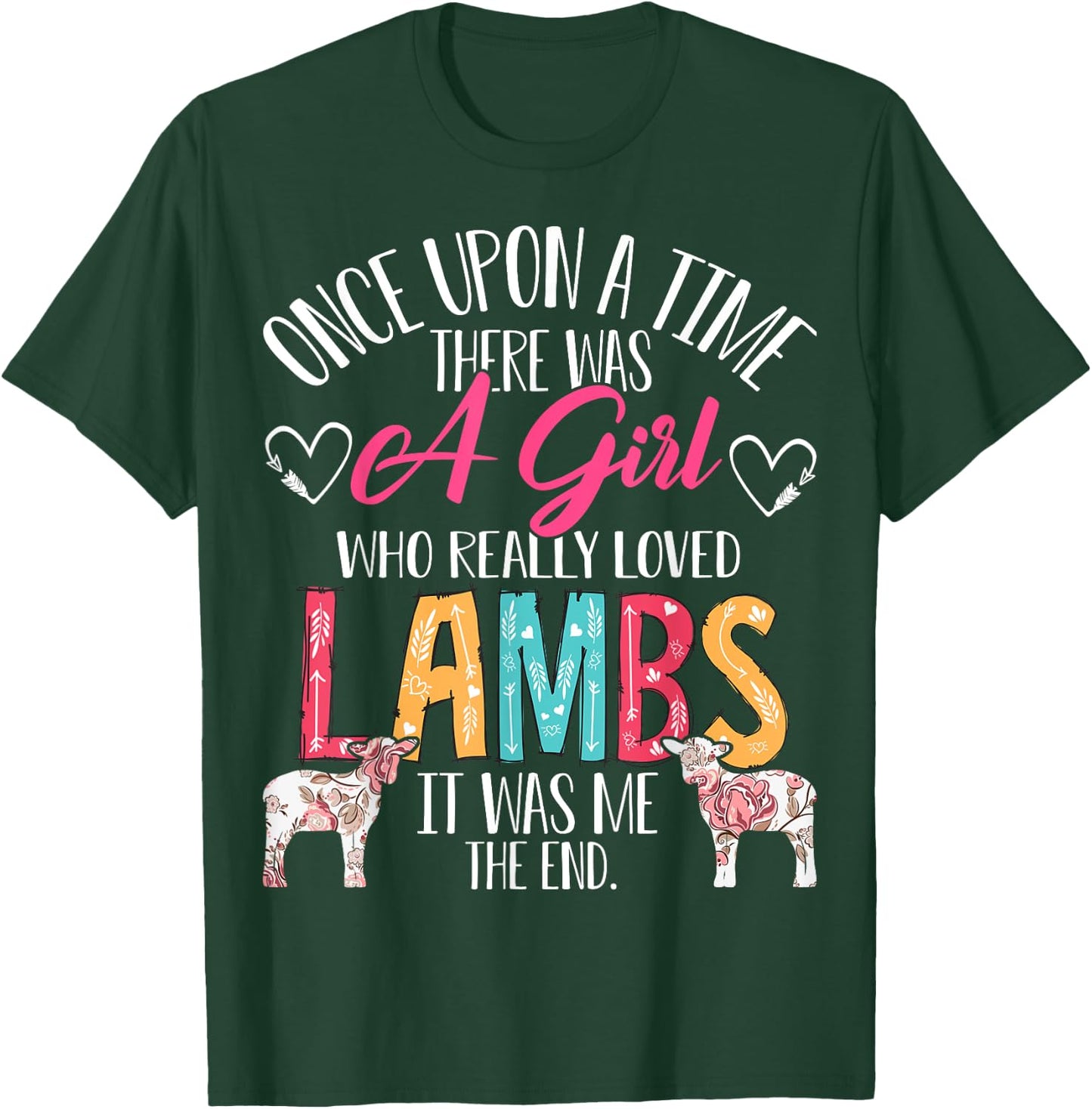 There Was A Girl Who Really Loved Lambs Sheep Lover Gifts T-Shirt - T-Shirt | Forest