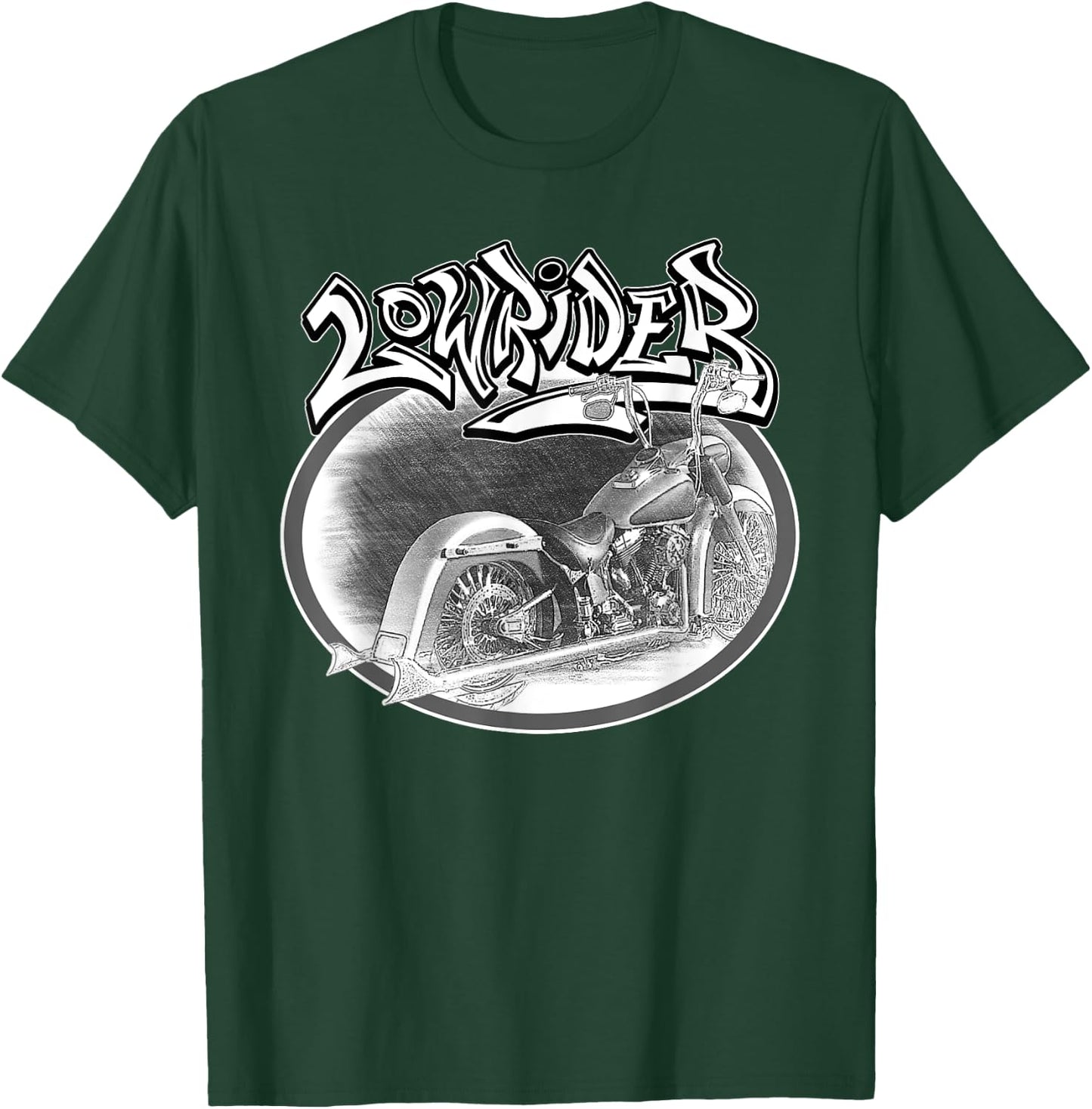 Chicano Biker. Latino Vicla Cholo Motorcycles, Lowrider T-Shirt - T-Shirt | Forest