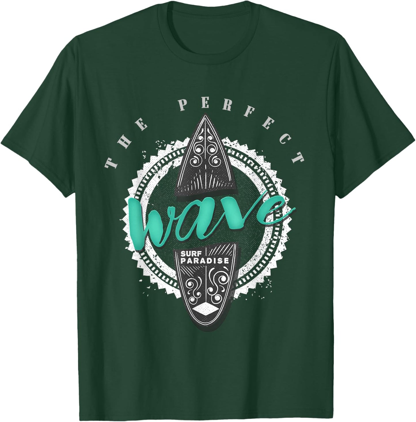 Surfing Perfect Wave Surf Paradise Funny Surfer Gift T-Shirt - T-Shirt | Forest