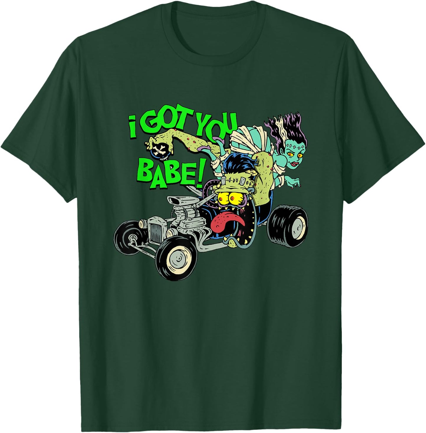 Hot Rod Gasser Frankenstein Monster Car Dragster Bride Mum T-Shirt - T-Shirt | Forest