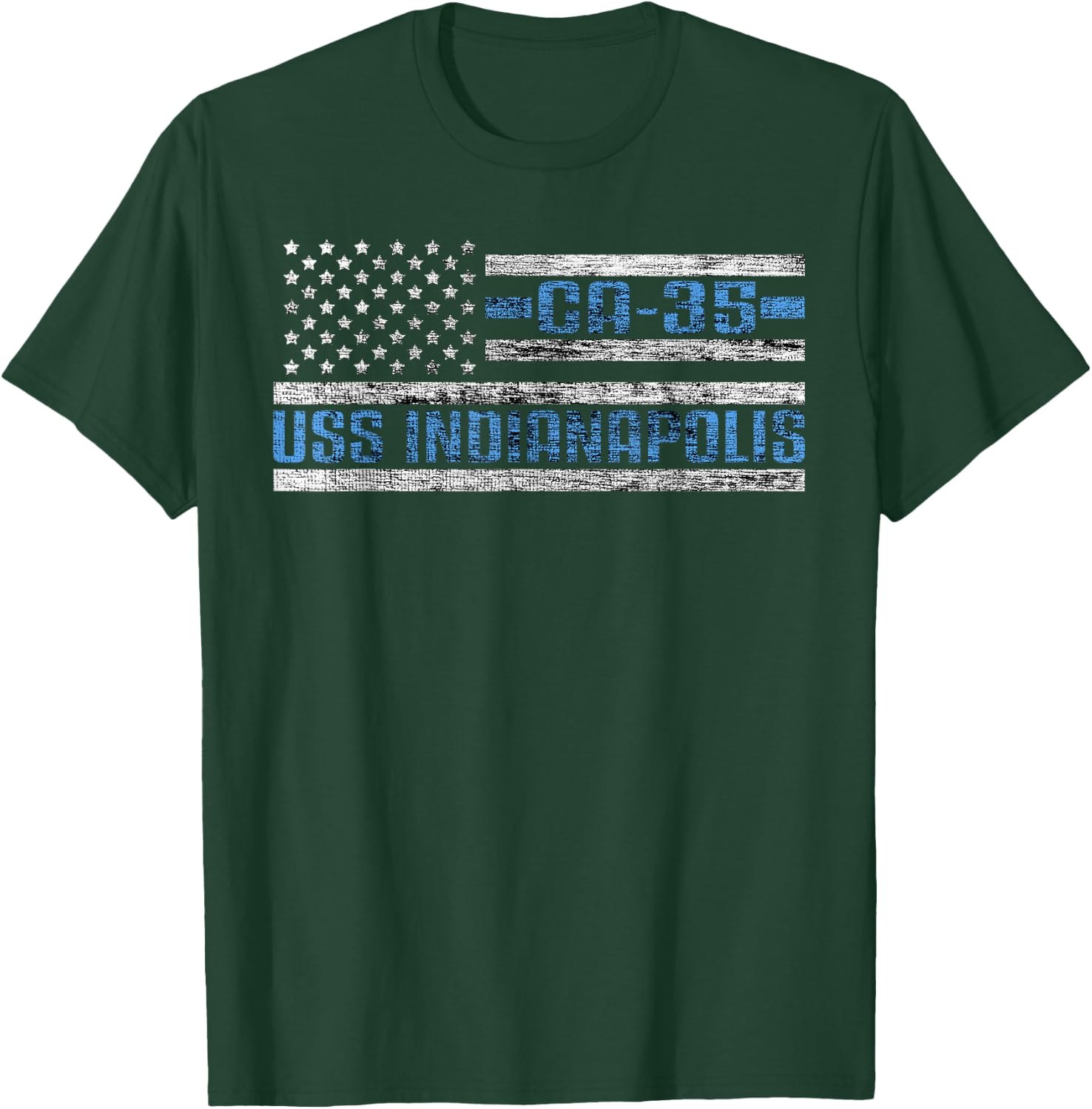 USS Indianapolis World War Cruiser CA-35 US Army T-Shirt - T-Shirt | Forest