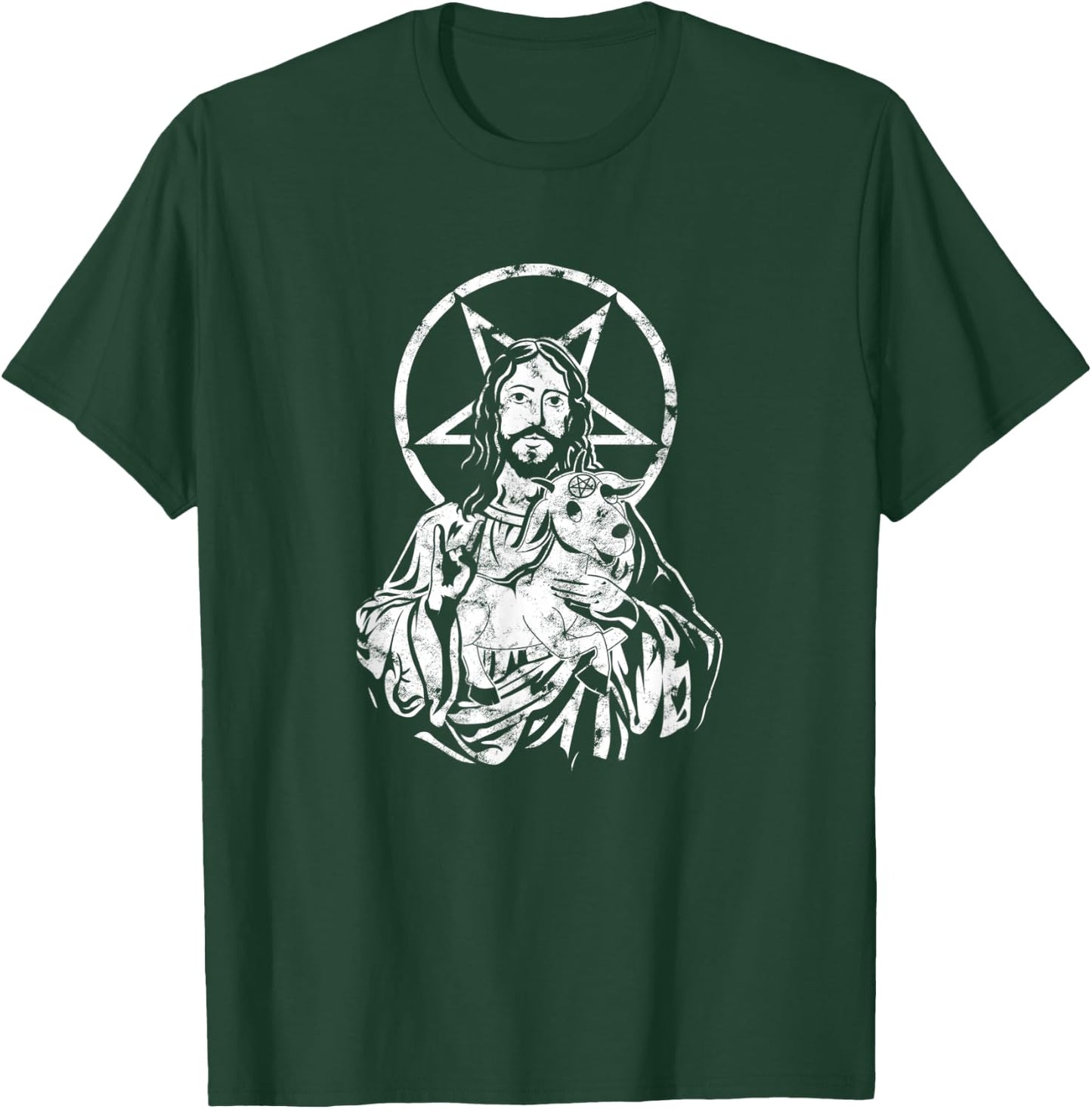 Blackcraft Jesus Satan Baphomet Goat Atheist - Anti Religion T-Shirt - T-Shirt | Forest