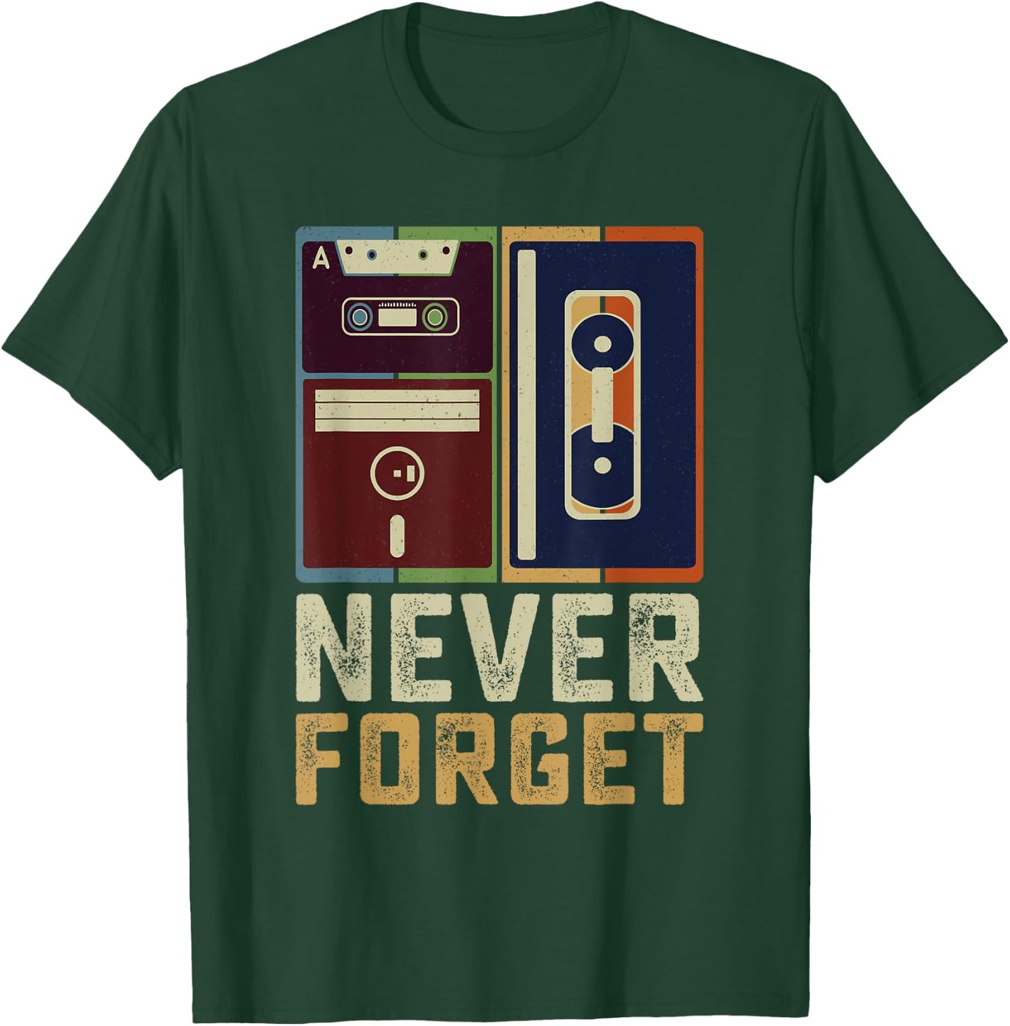 Never Forget Retro Vintage Cool 80s 90s Funny Geeky Nerdy T-Shirt - T-Shirt | Forest