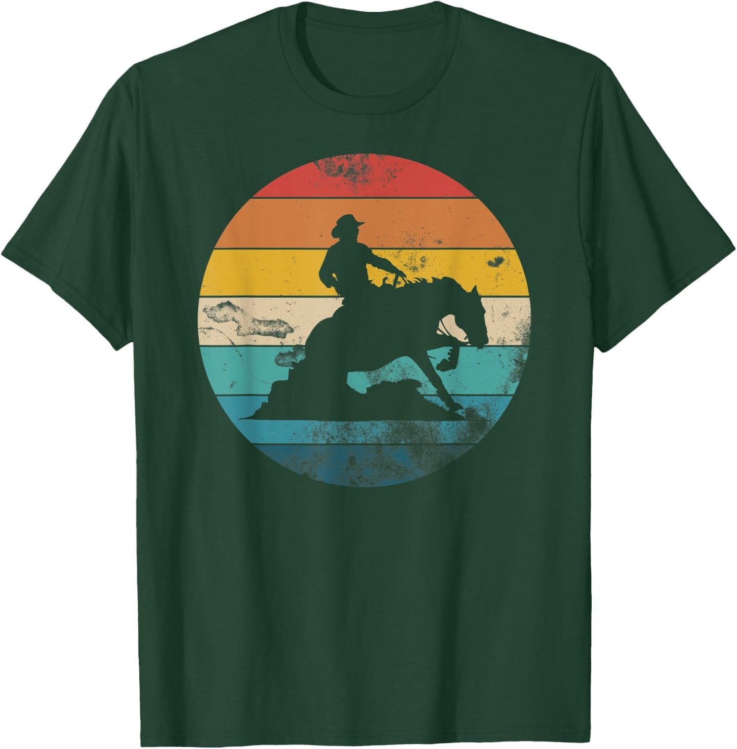Western Rider Reining Quarter Horse Sliding Stop T-Shirt - T-Shirt | Forest