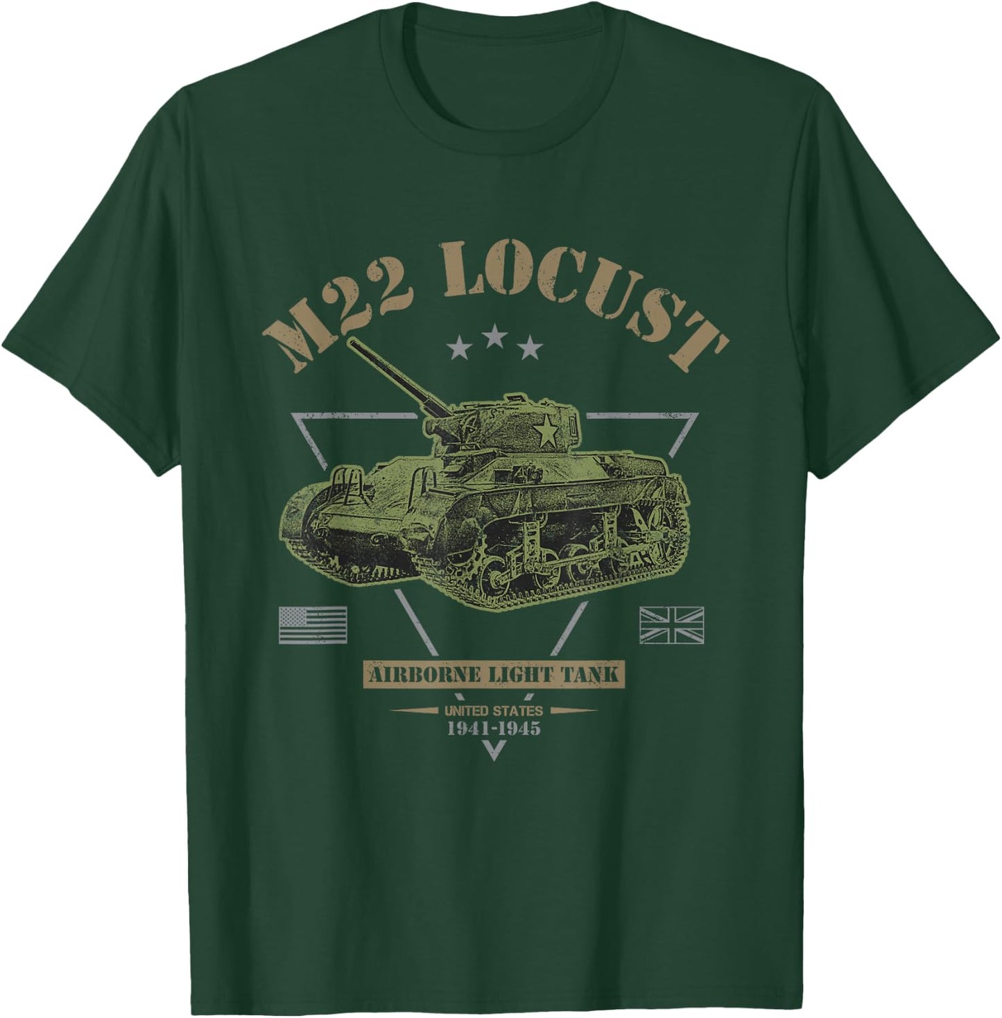 M22 Locust Airborne Light Tank T-Shirt - T-Shirt | Forest