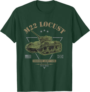 M22 Locust Airborne Light Tank T-Shirt - T-Shirt | Forest