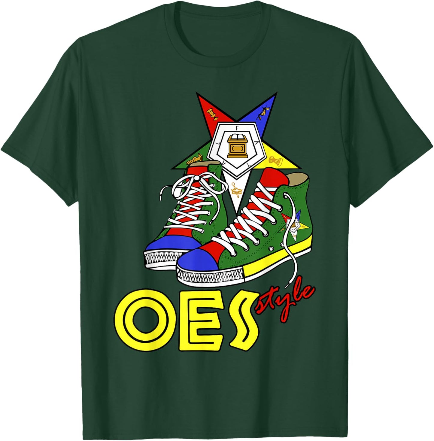 OES High top Sneaker Style of The Eastern Star Parents' Day T-Shirt - T-Shirt | Forest