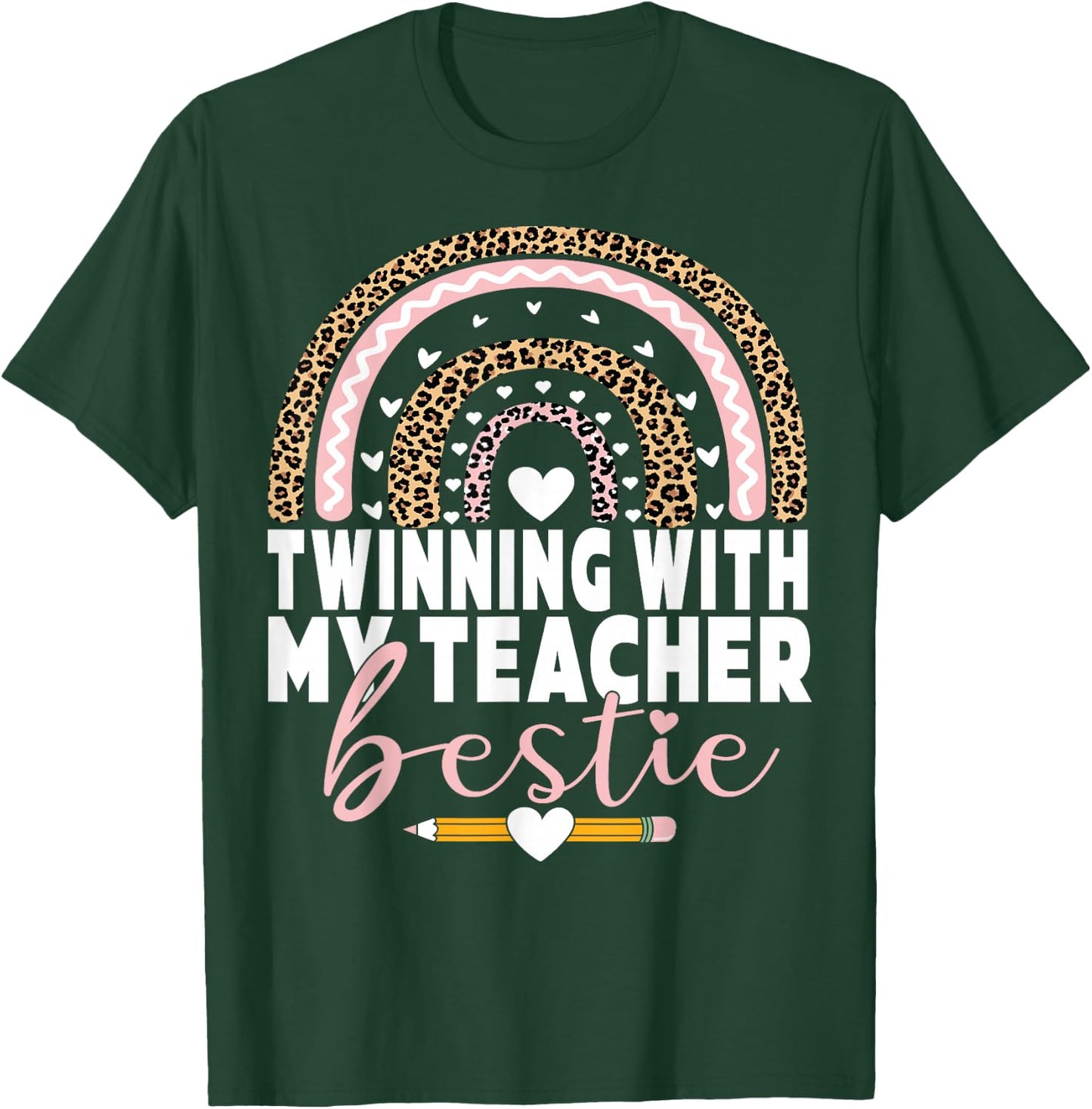 Twinning with my teacher bestie rainbow Matching teachers T-Shirt - T-Shirt | Forest