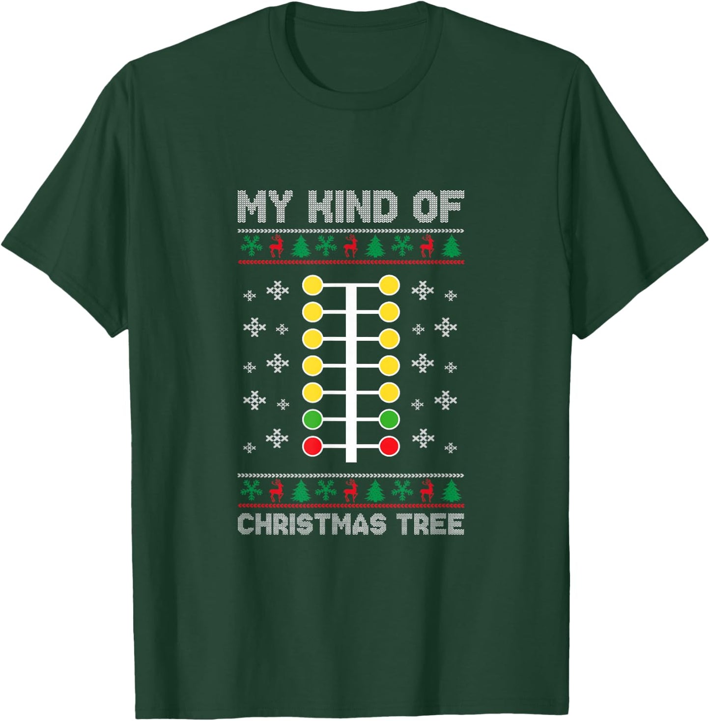 Drag Racing My Kind of Christmas Tree Drag Racer Xmas T-Shirt - T-Shirt | Forest