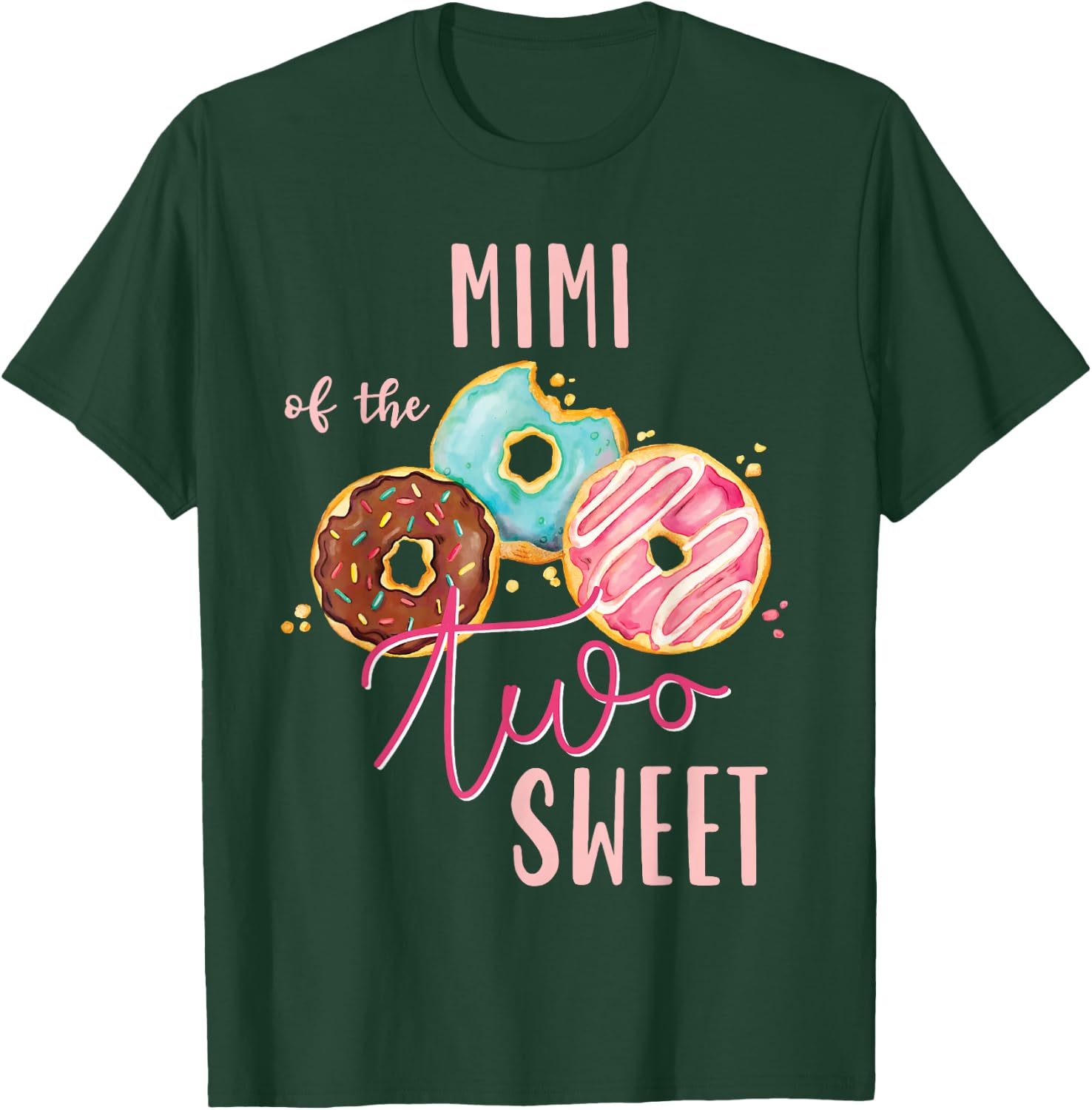 Mimi Sweet Two Donut Birthday Party Theme Girl T-Shirt - T-Shirt | Forest