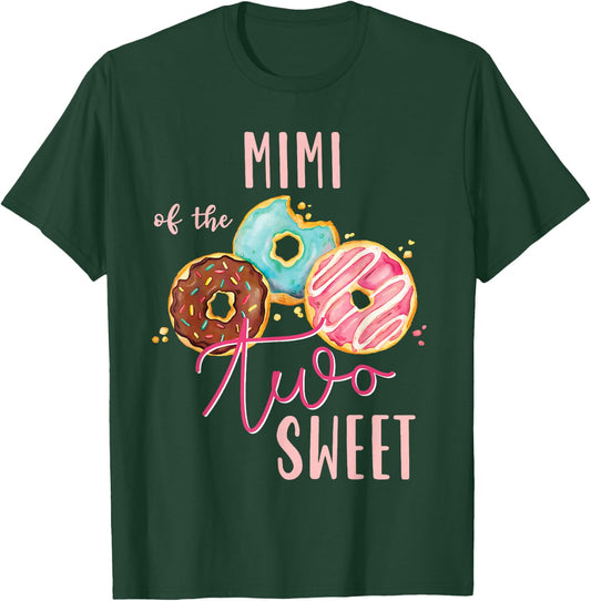 Mimi Sweet Two Donut Birthday Party Theme Girl T-Shirt - T-Shirt | Forest