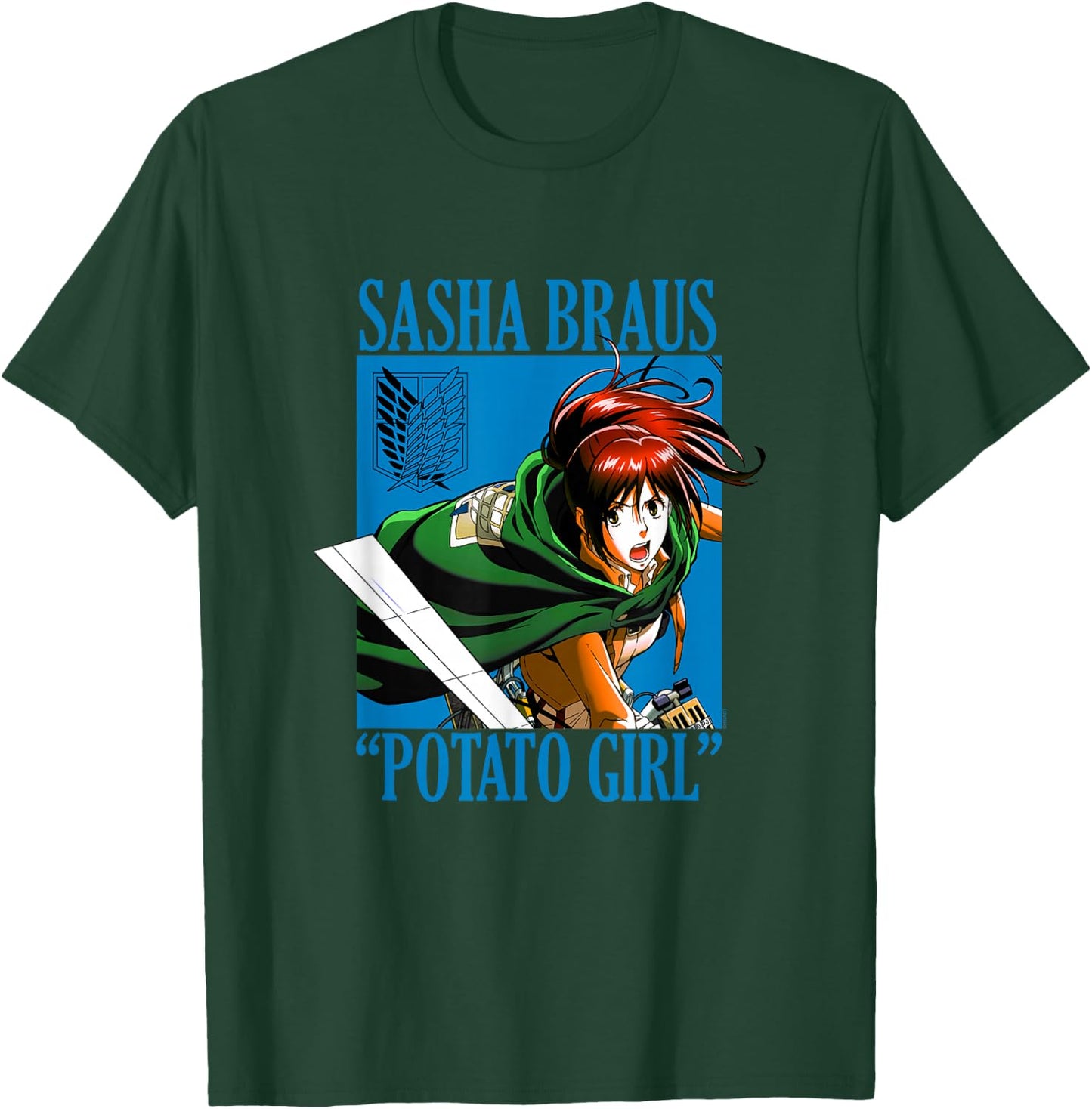 Attack on Titan Sasha Braus Potato Girl AOT Anime T-Shirt - T-Shirt | Forest