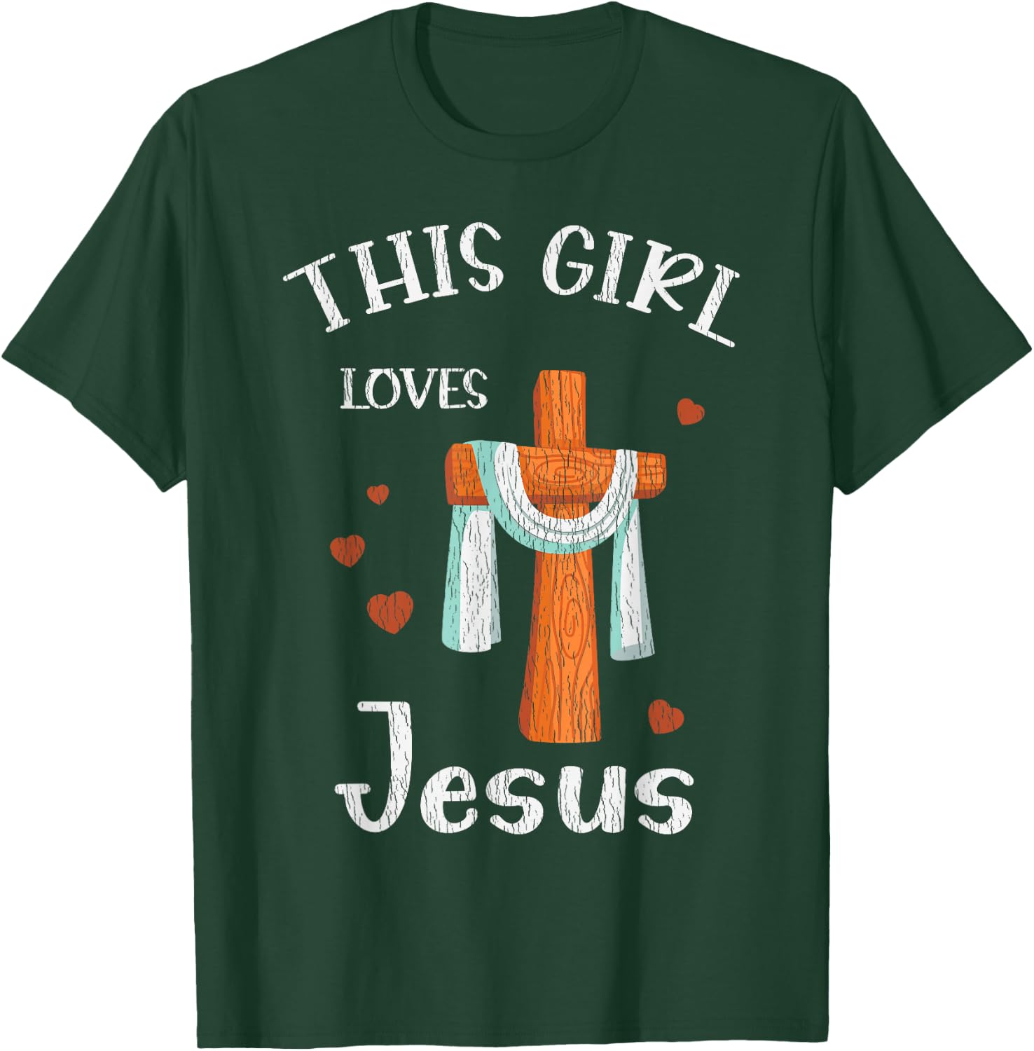 This Girl Love Jesus Teens Kids Women Christian Faith Pajama T-Shirt - T-Shirt | Forest