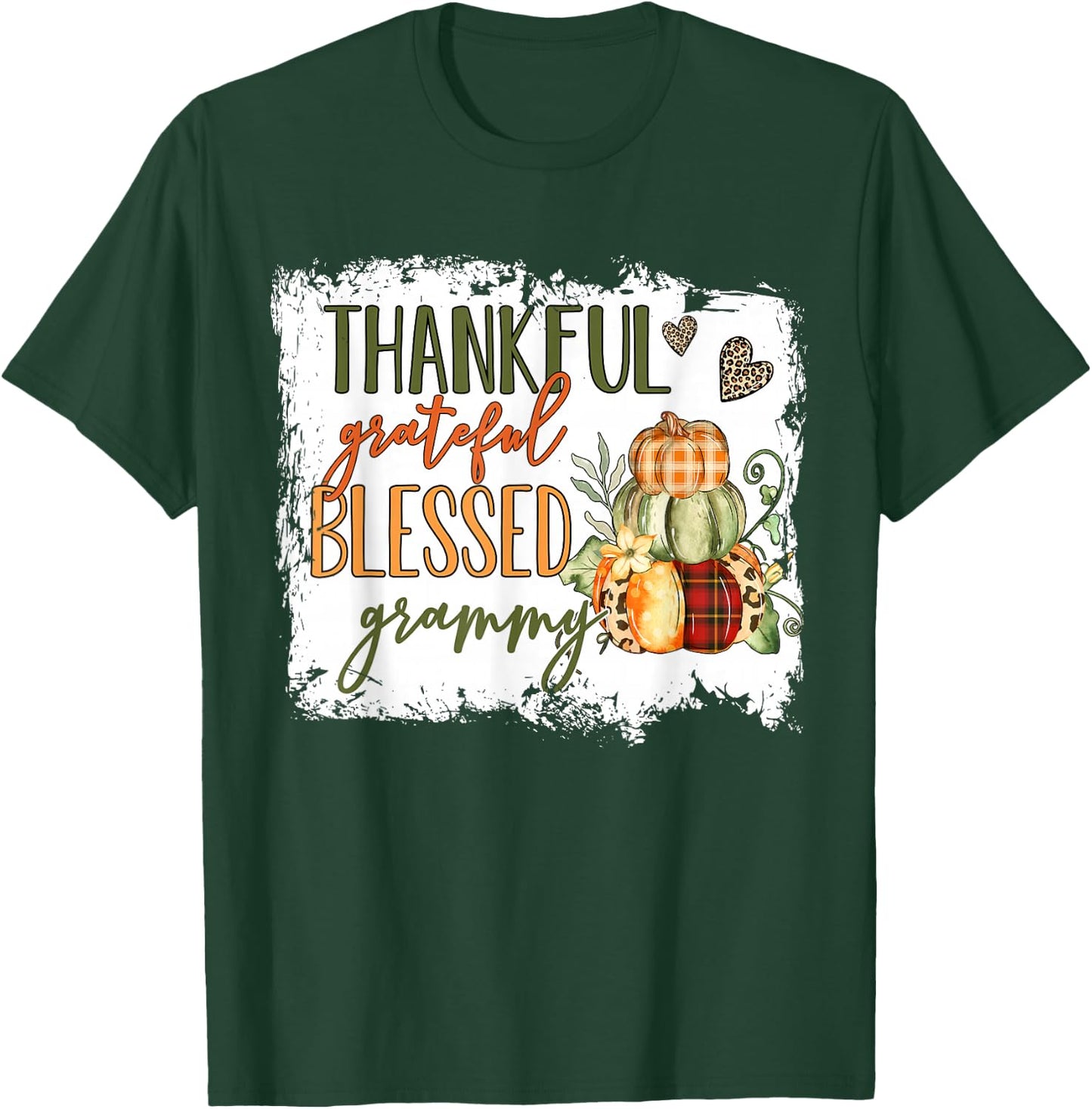 Thankful Grateful Blessed Grammy Pumpkin Thanksgiving T-Shirt - T-Shirt | Forest