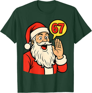 67 Christmas Retro Six Seven Meme Brainrot Santa Claus Boys T-Shirt - T-Shirt | Forest