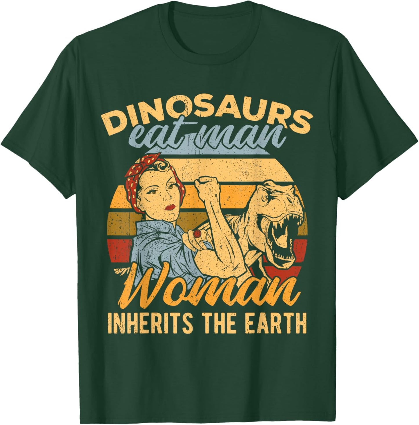 Dinosaurs eat man woman inherits the earth - hunt maid frill T-Shirt - T-Shirt | Forest