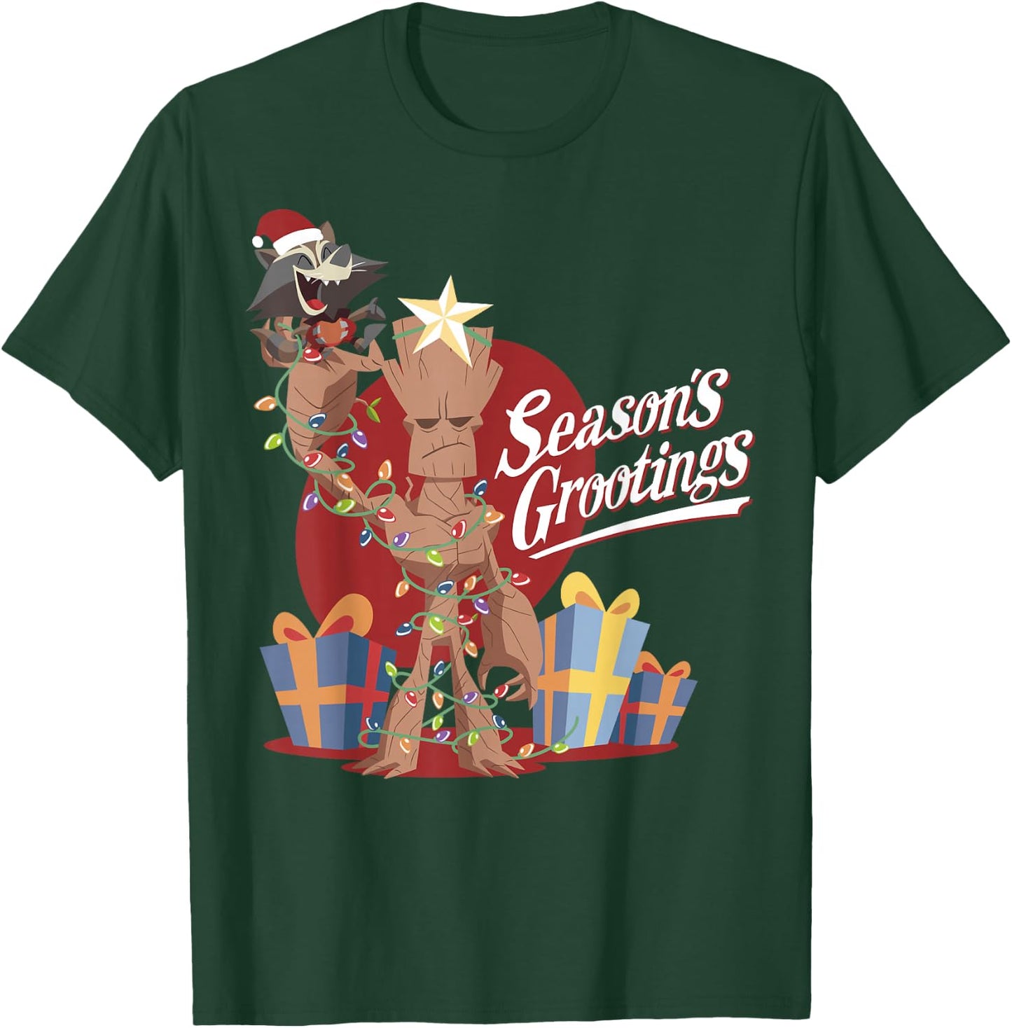 Marvel Guardians Of The Galaxy Season's Grootings Christmas T-Shirt - T-Shirt | Forest