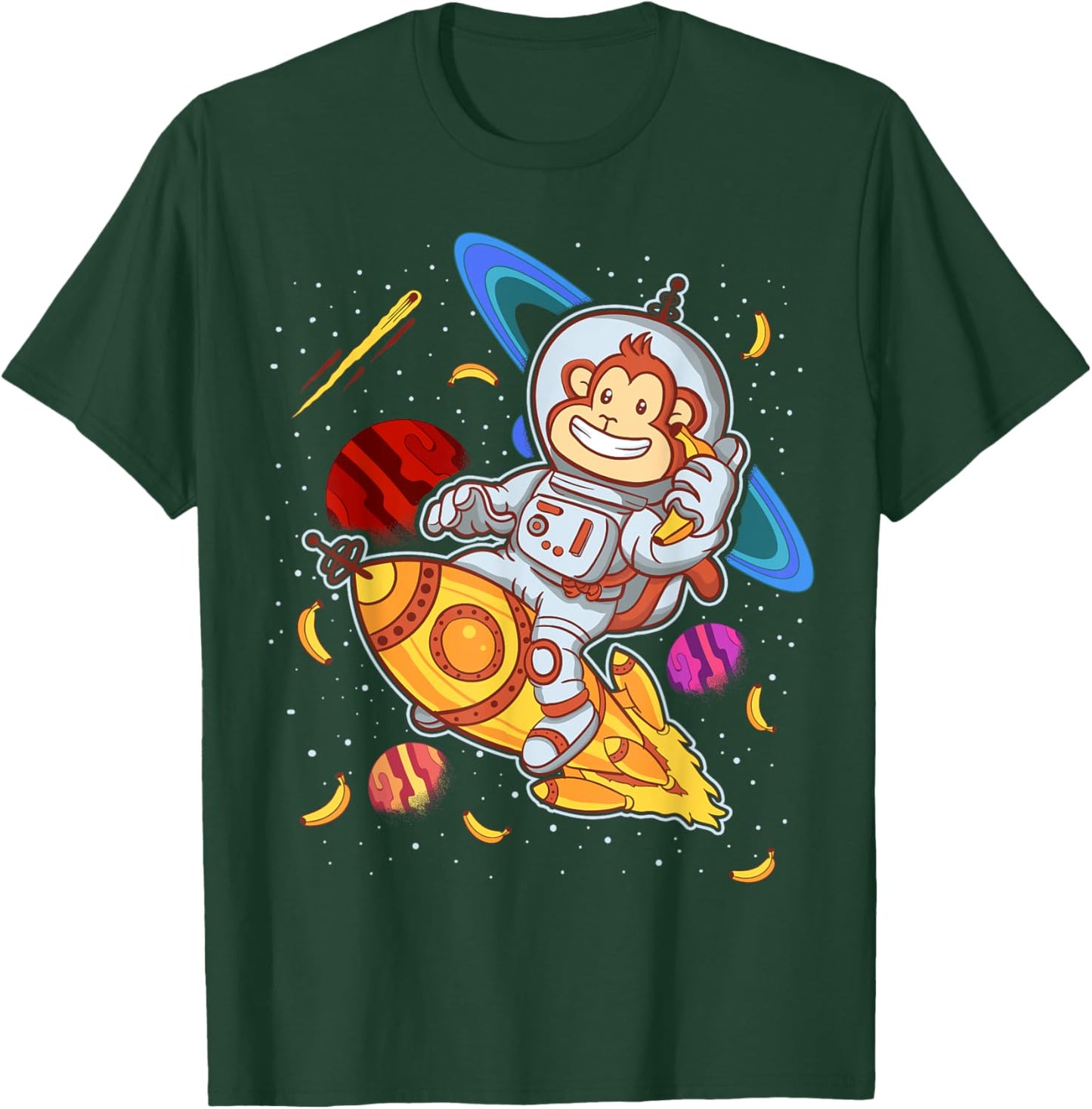 Astronaut Monkey Space Rocket Cute Funny Kids Boys Girls T-Shirt - T-Shirt | Forest