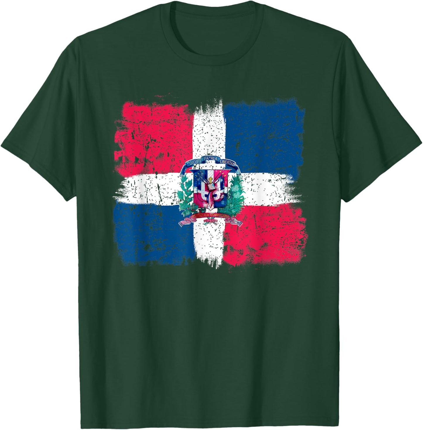 Dominican Republic Flag Shirt Painted Republica Dominicana T-Shirt - T-Shirt | Forest
