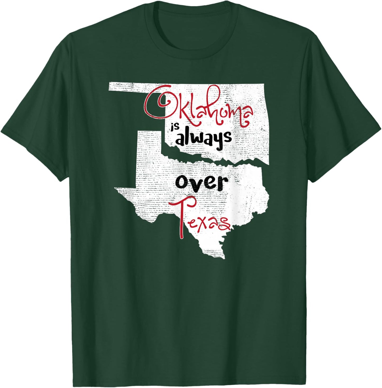 Oklahoma Texas Rivals Okie Distressed T-Shirt - T-Shirt | Forest