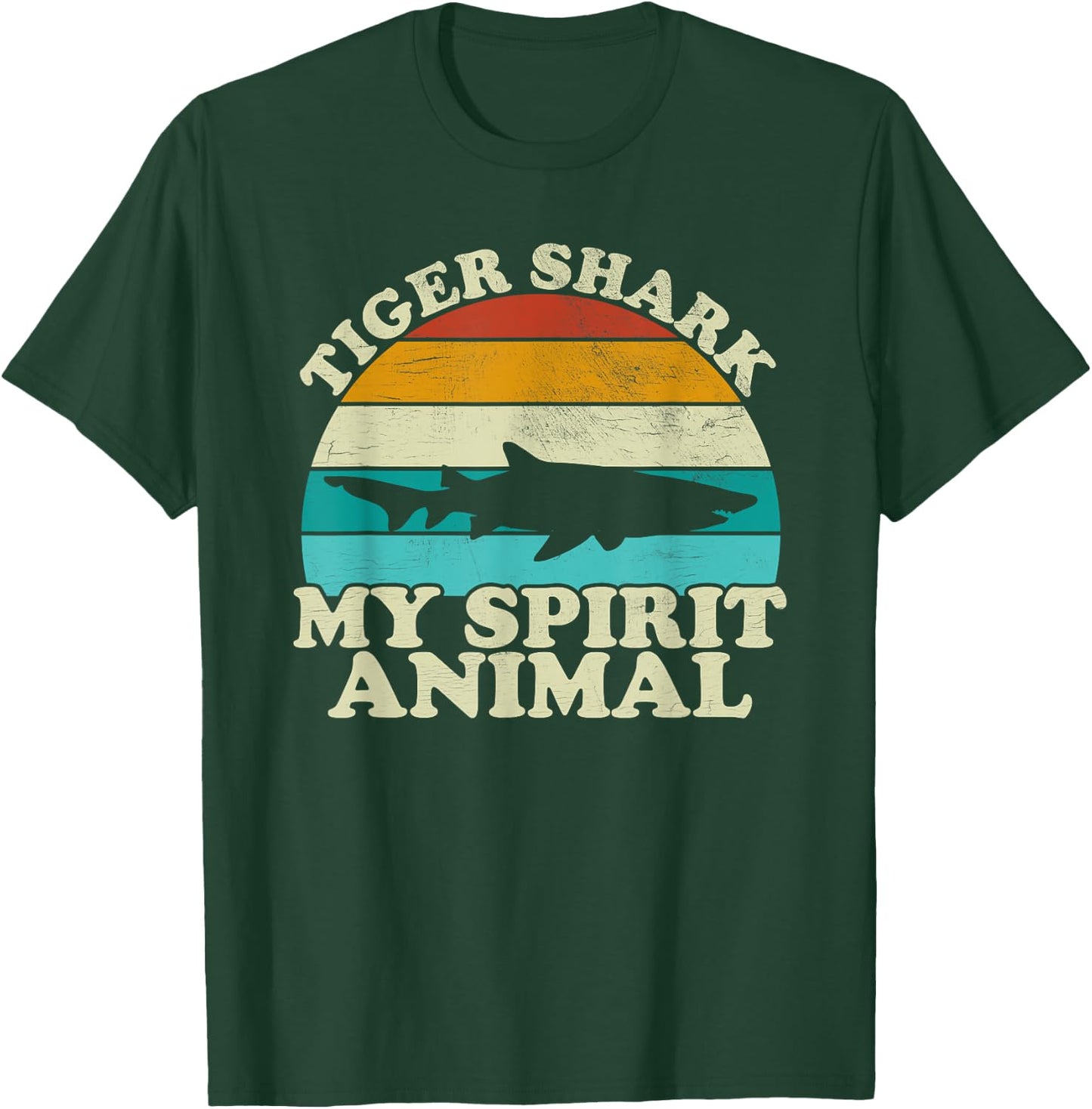 Tiger Shark My Spirit Animal - Vintage Fish Fishing T-Shirt - T-Shirt | Forest