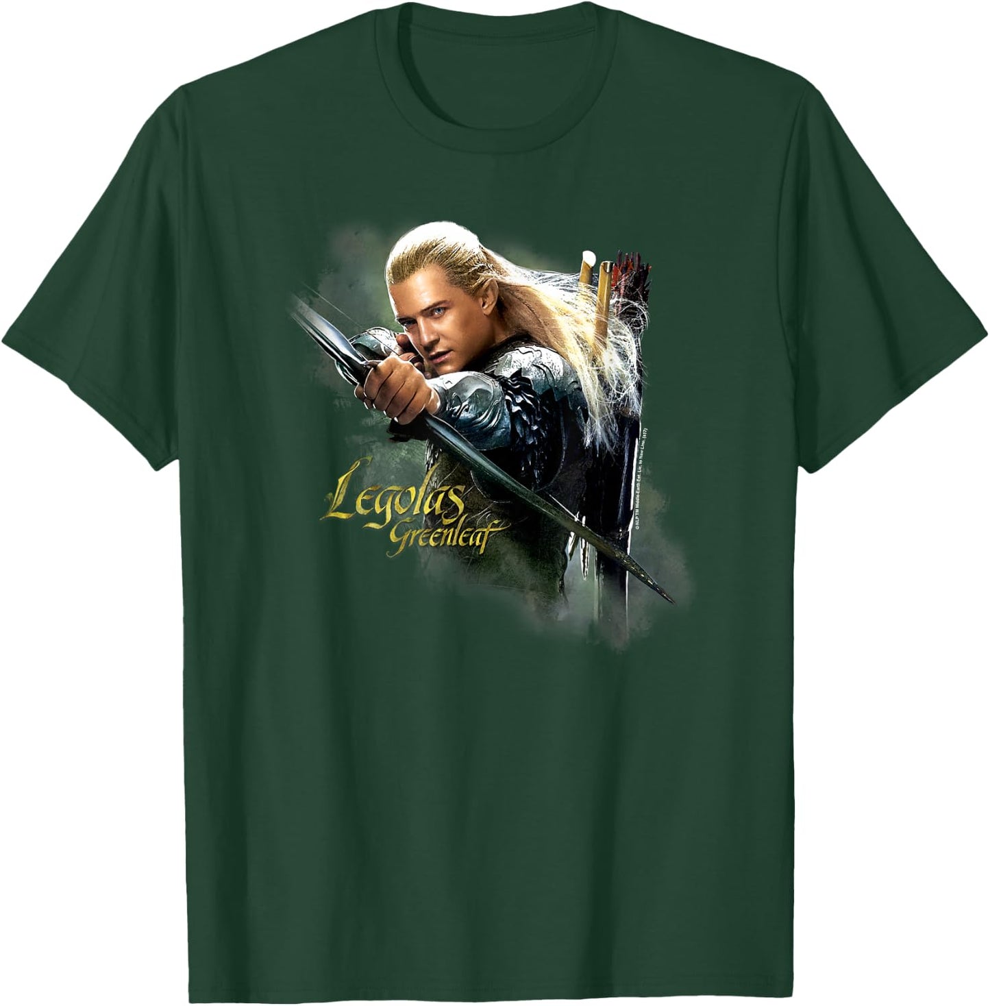 Warner Bros. Hobbit Legolas Greenleaf -Adults & Kids Green Modern Letter Print T-Shirt - T-Shirt | Forest