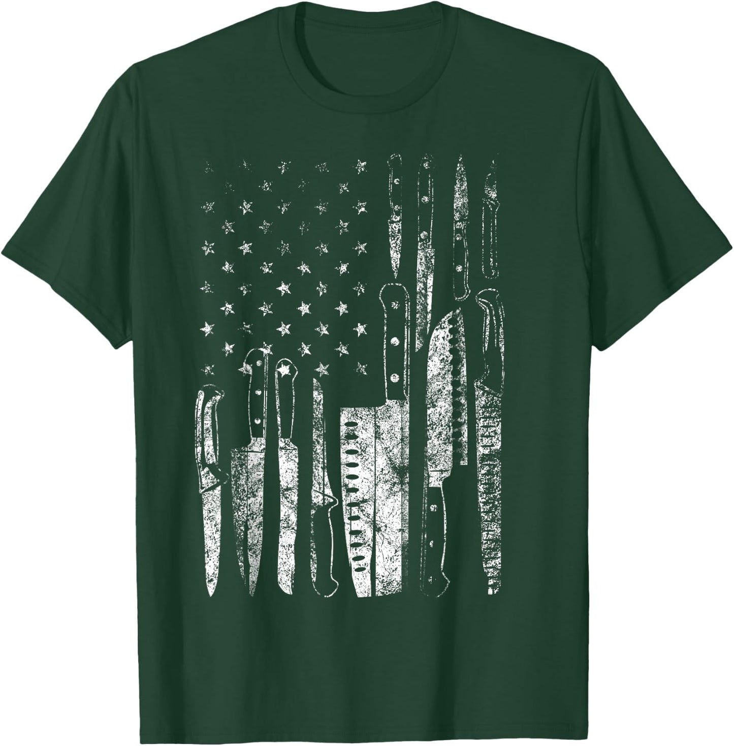 American Flag Chef Knife Set Collector T-Shirt - T-Shirt | Forest