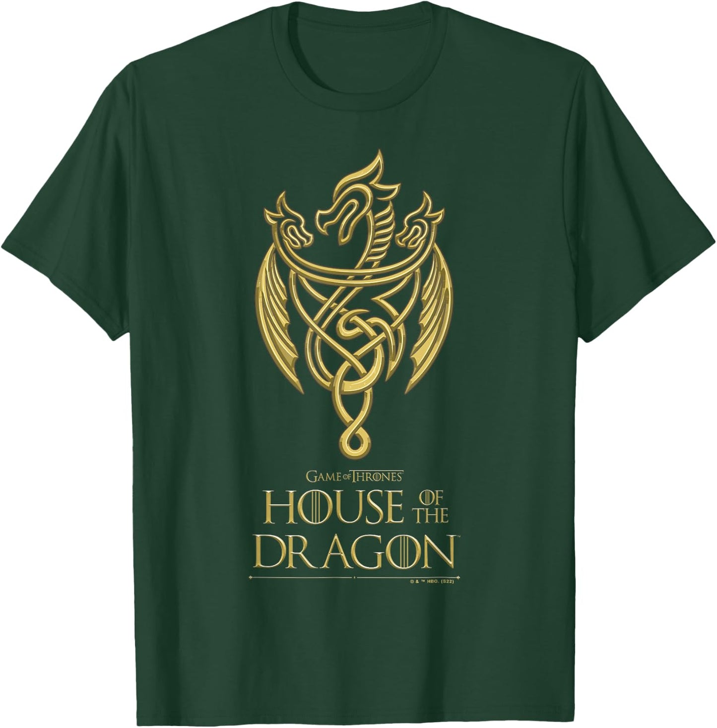 House of the Dragon Gold Dragon Design T-Shirt - T-Shirt | Forest