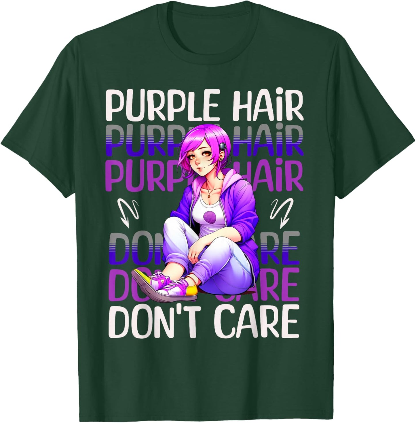 Purple Hair Don't Care Blue Hair Dye Girl T-Shirt - T-Shirt | Forest