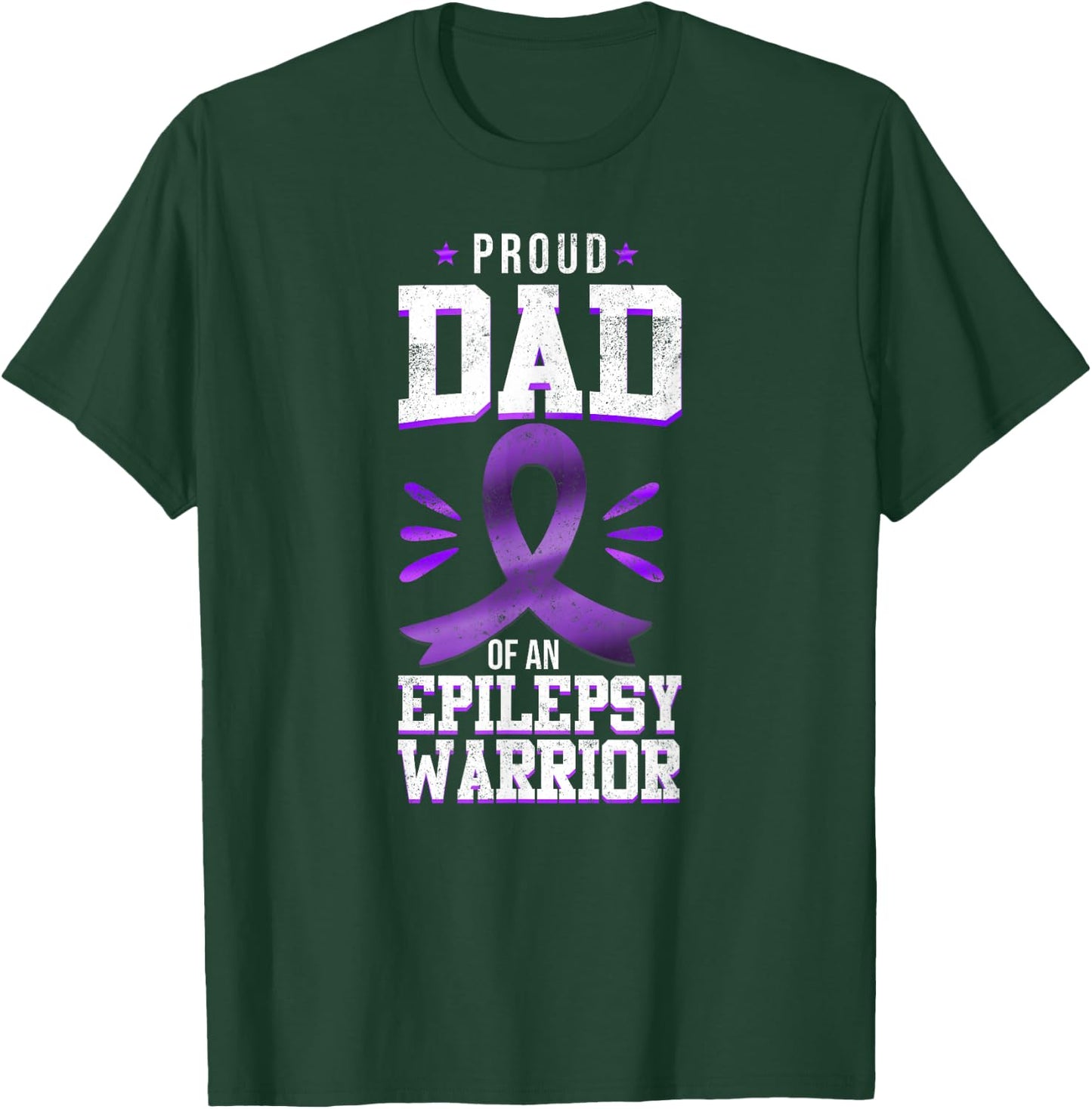 Epilepsy Awareness Ribbon Proud Dad Of An Epilepsy Warrior T-Shirt - T-Shirt | Forest
