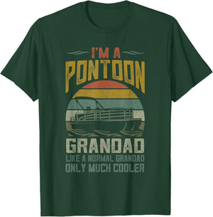 Pontoon Boat Grandad Men Apparel Fathers Day Boating Captain T-Shirt - T-Shirt | Forest