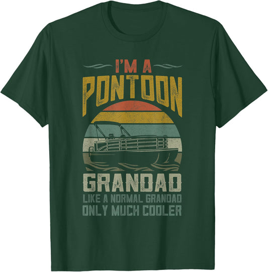 Pontoon Boat Grandad Men Apparel Fathers Day Boating Captain T-Shirt - T-Shirt | Forest
