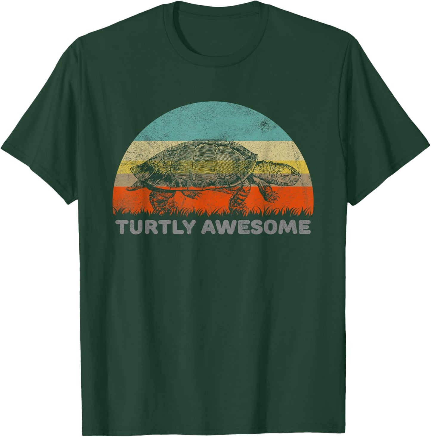 Funny Turtle Pun Turtly (Totally) Awesome T-Shirt - T-Shirt | Forest