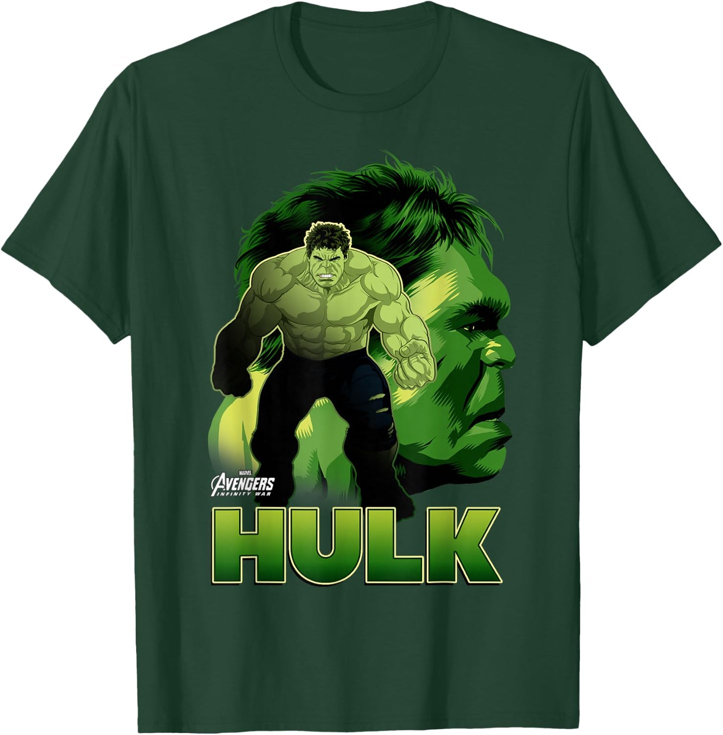 Marvel Infinity War Hulk Big Head Profile Graphic T-Shirt - T-Shirt | Forest