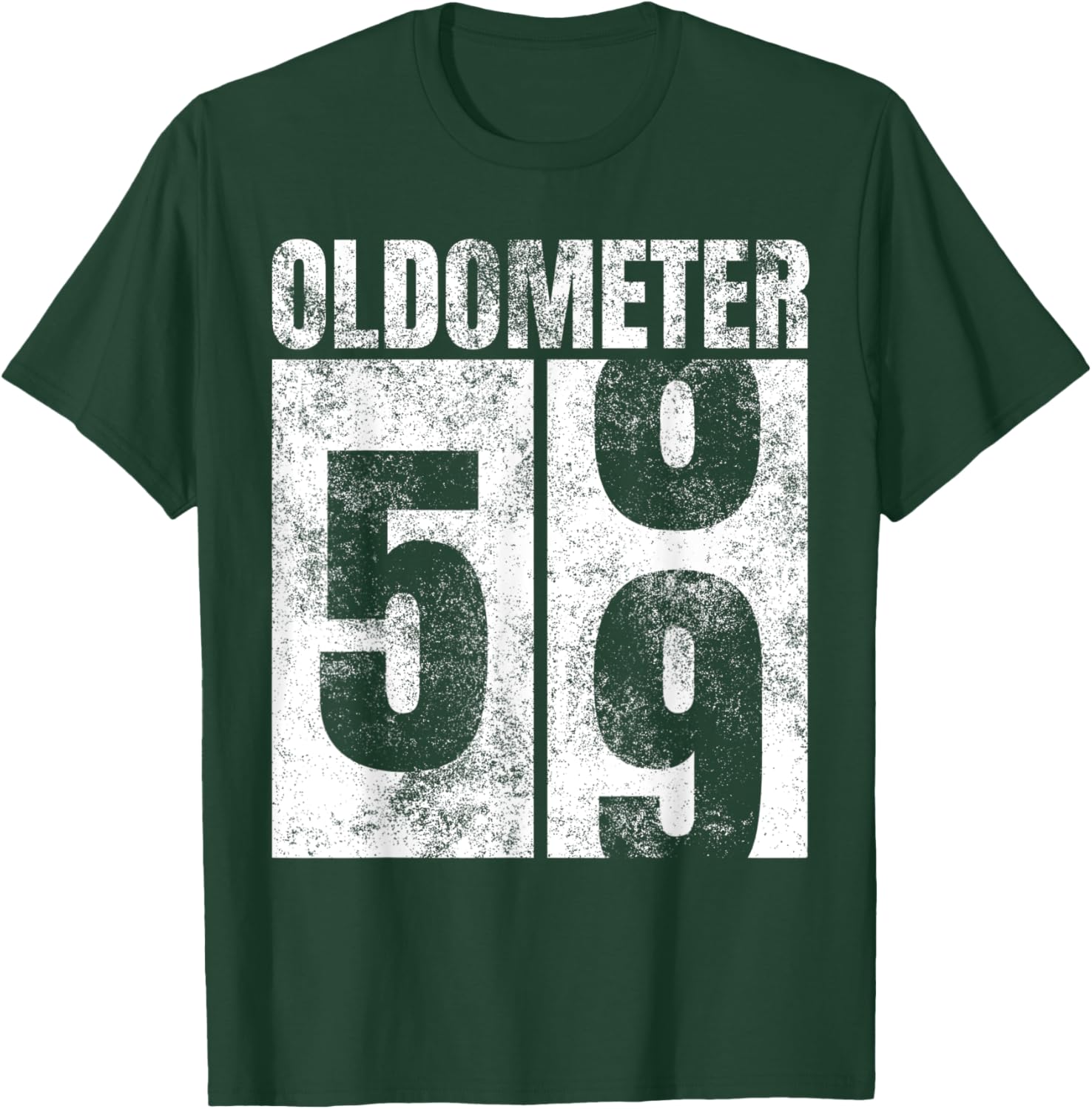 Oldometer 58-59 yrs old Man Woman Bday Graphic 59th Birthday T-Shirt - T-Shirt | Forest