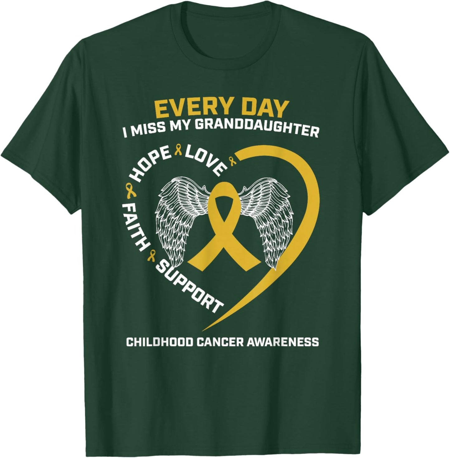Grandma Gold In Memory Of My Granddaughter Childhood Cancer T-Shirt - T-Shirt | Forest