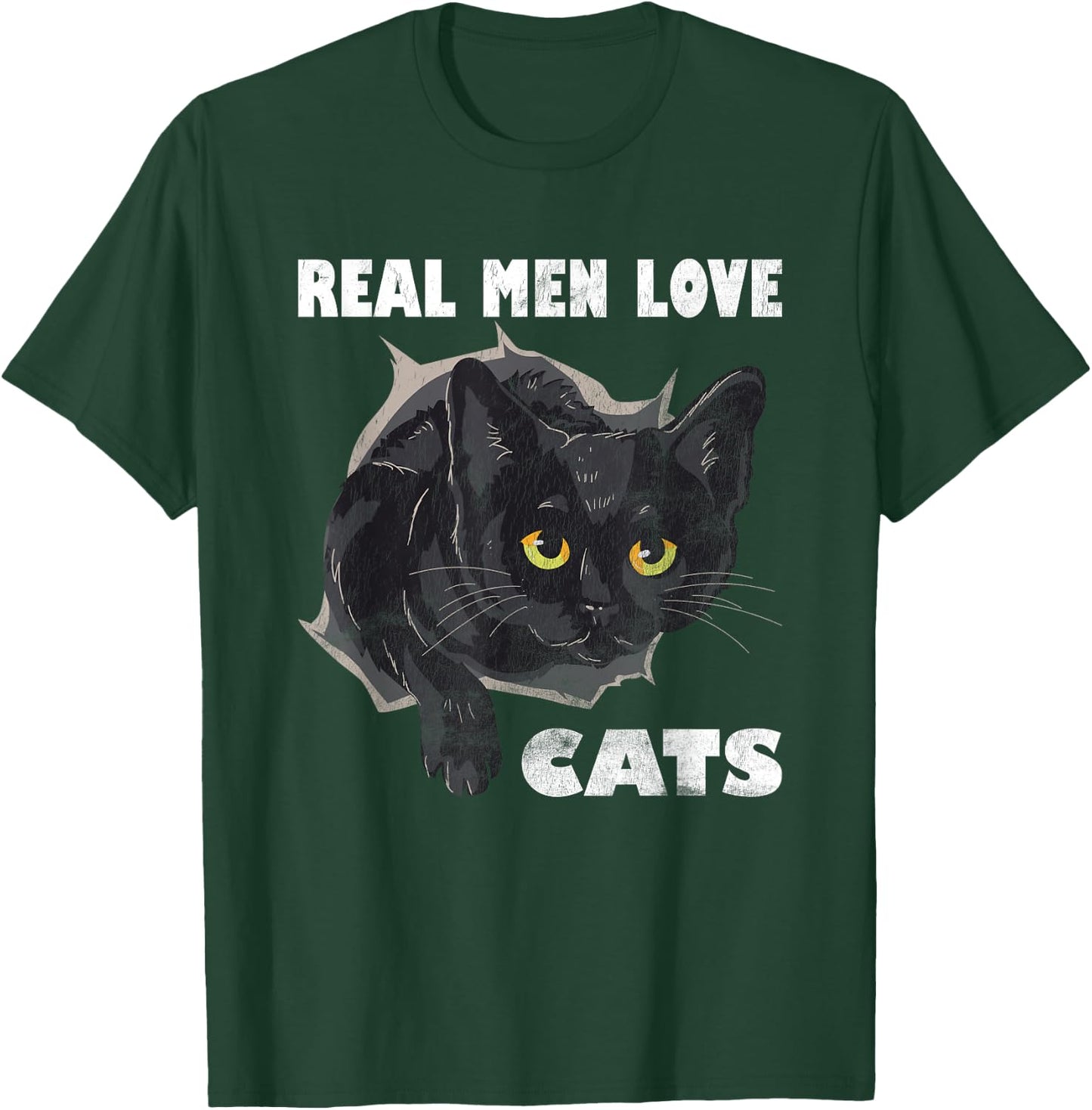 Real Men Love Cat Cats Lover Fathers Day Idea T-Shirt - T-Shirt | Forest