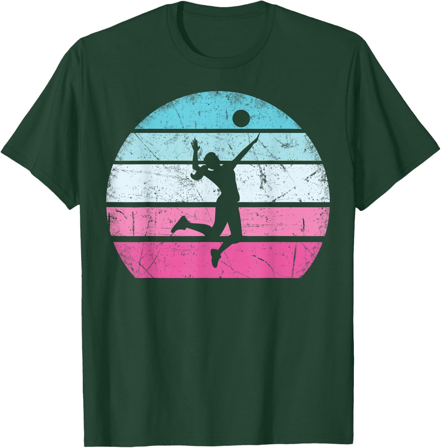 Volleyball Girl Retro Vintage T-Shirt - T-Shirt | Forest