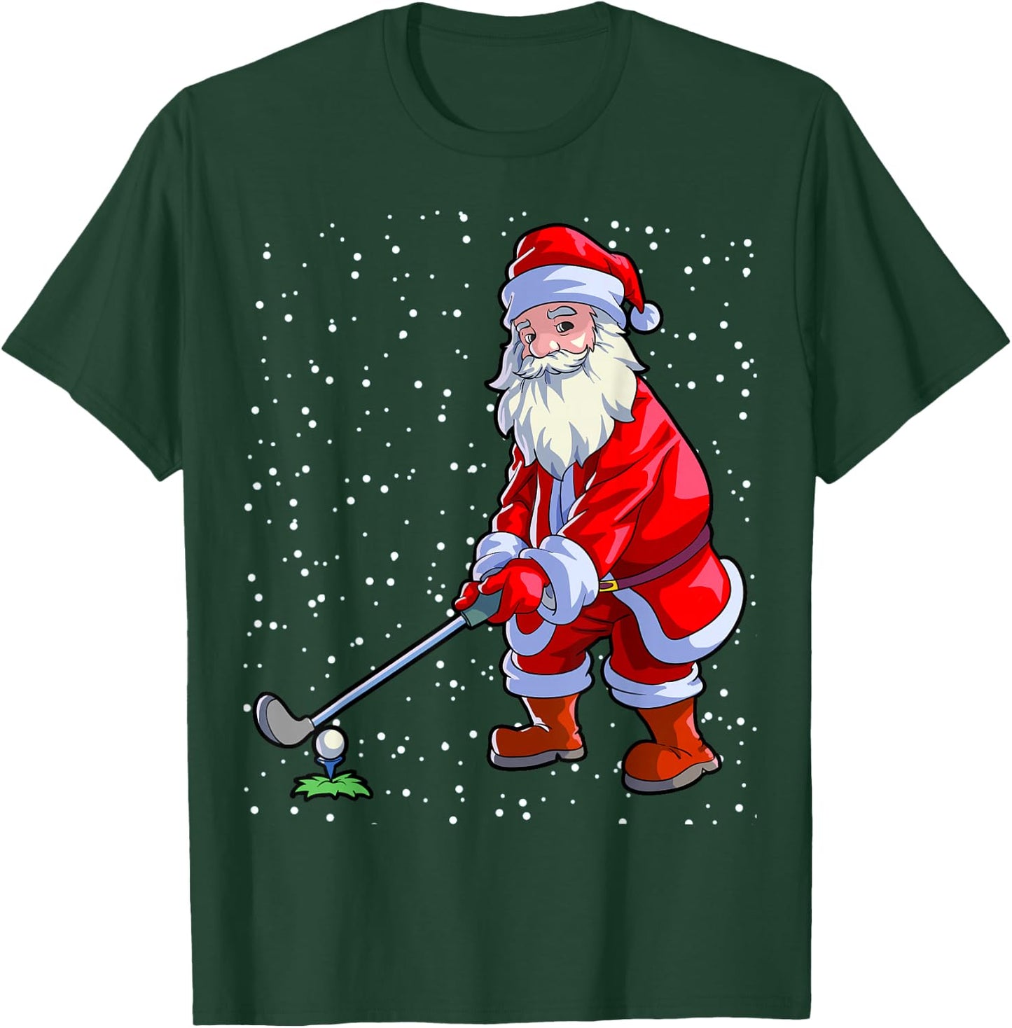 Golf Christmas Shirt Men Golf Club Golf Playing Santa Claus T-Shirt - T-Shirt | Forest