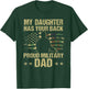 My Daughter Has Your Back Camouflage American Flag Gift T-Shirt - T-Shirt | Forest