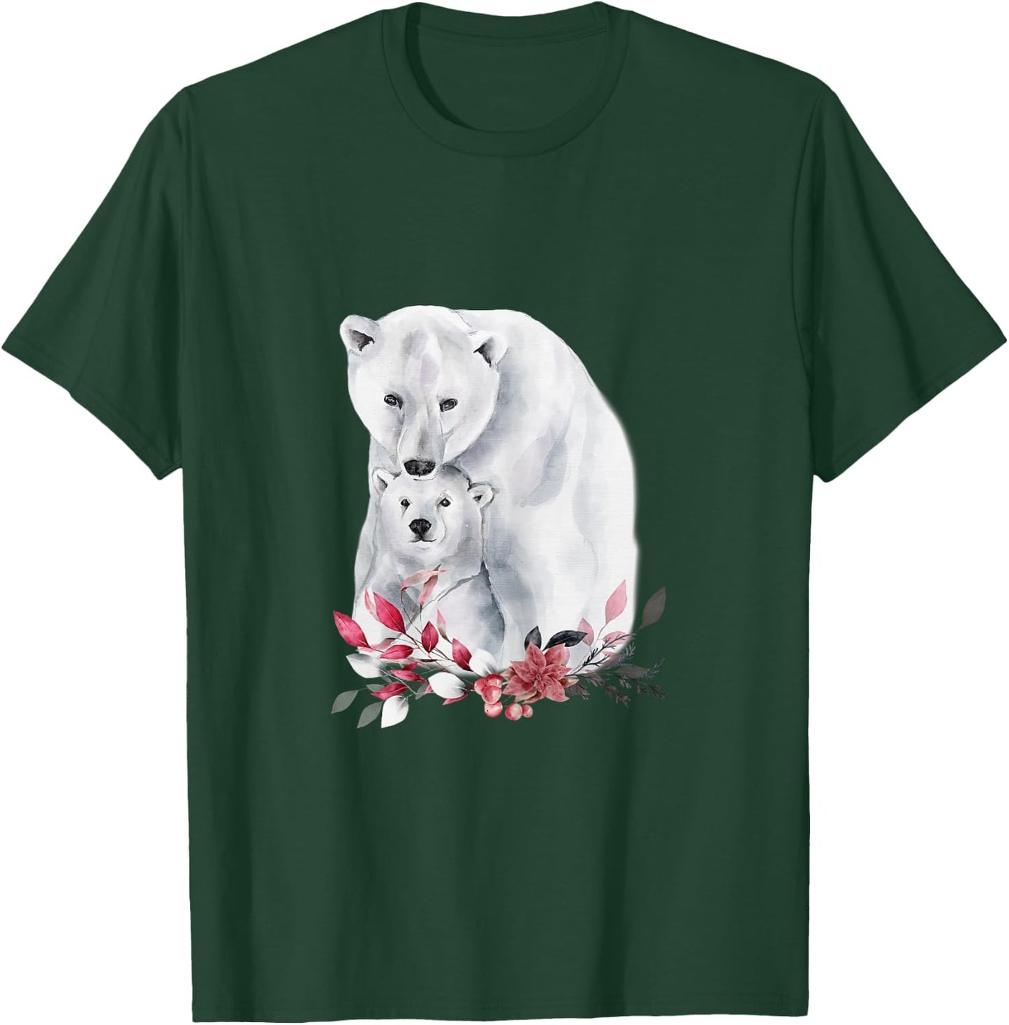 Mama Polar Bear and Baby Cub for Girls and Women T-Shirt - T-Shirt | Forest