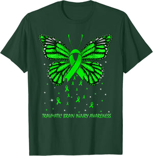 Traumatic Brain Injury Awareness Butterfly T-Shirt - T-Shirt | Forest